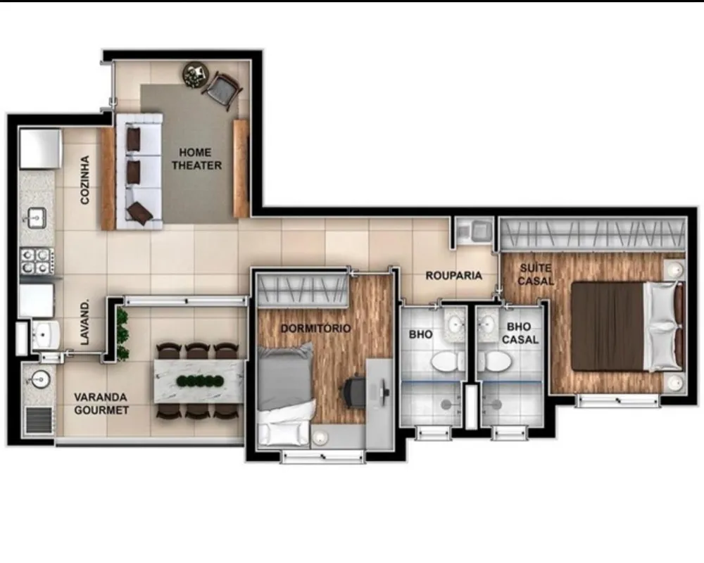 Apartamento, 2 quartos, 65 m² - Foto 2