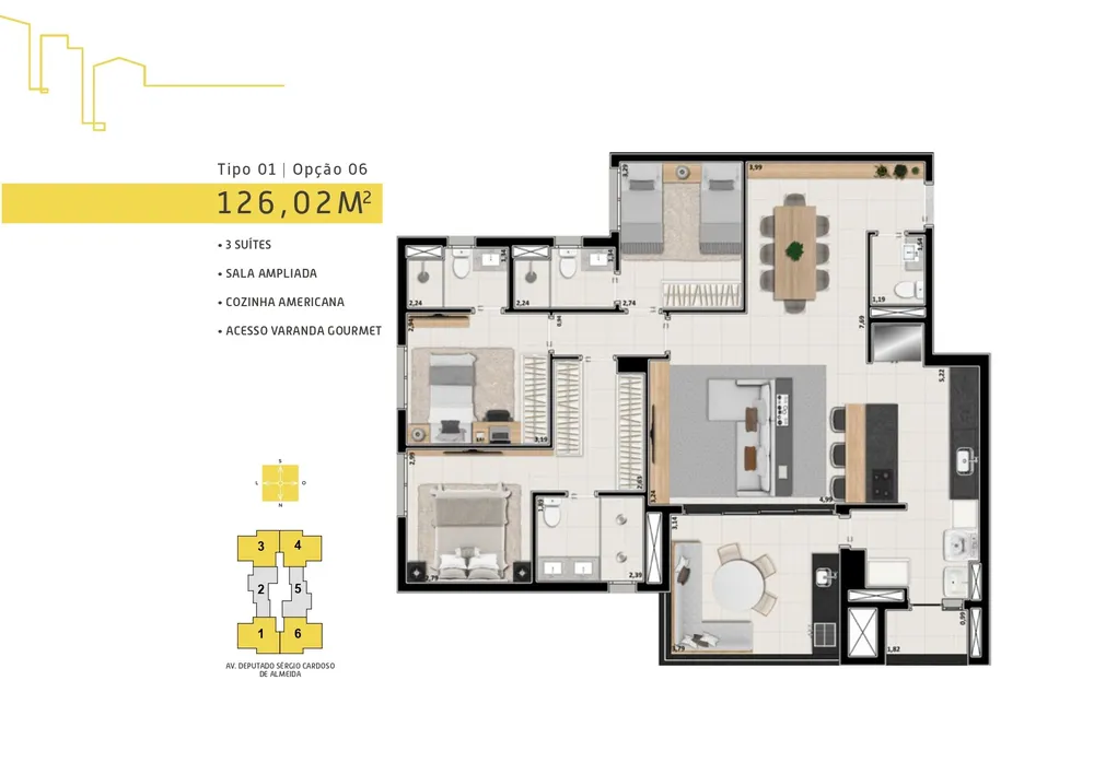 Apartamento, 3 quartos, 126 m² - Foto 4