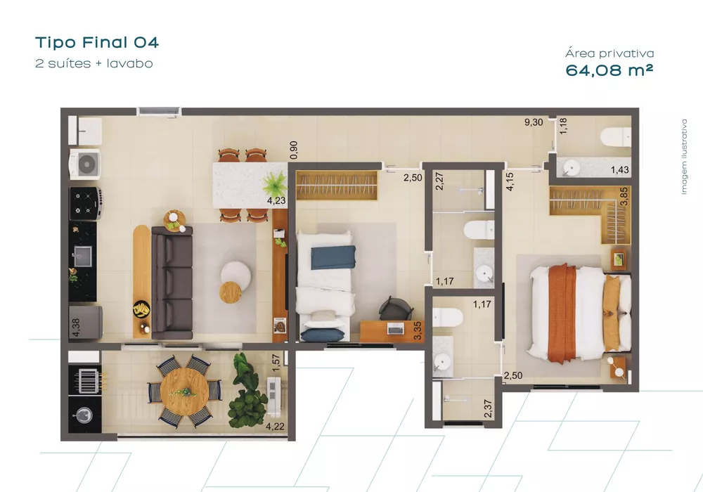 Apartamento, 2 quartos, 64 m² - Foto 10