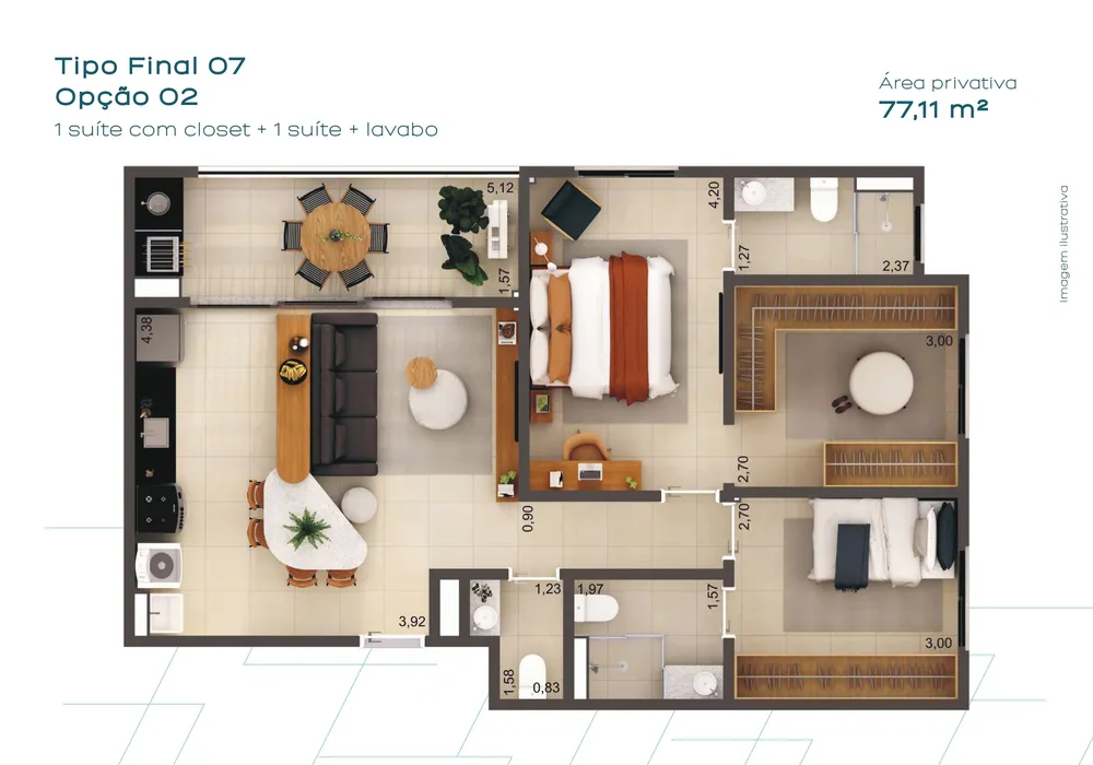 Apartamento, 3 quartos, 77 m² - Foto 13