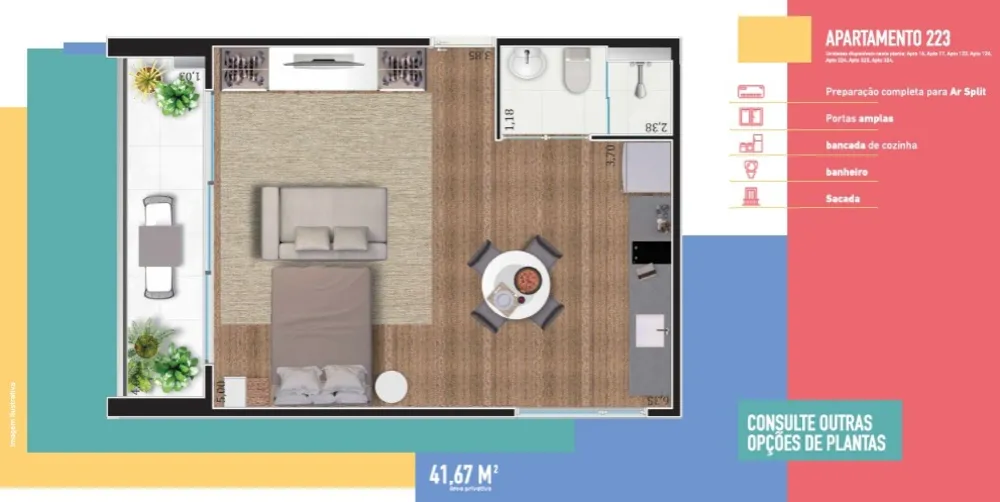 Apartamento, 1 quarto, 28 m² - Foto 1