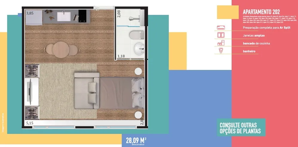 Apartamento, 1 quarto, 28 m² - Foto 2