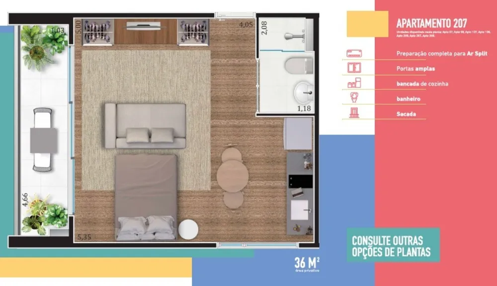 Apartamento, 1 quarto, 28 m² - Foto 5