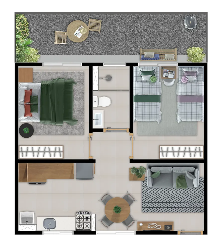 Apartamento, 2 quartos, 57 m² - Foto 1