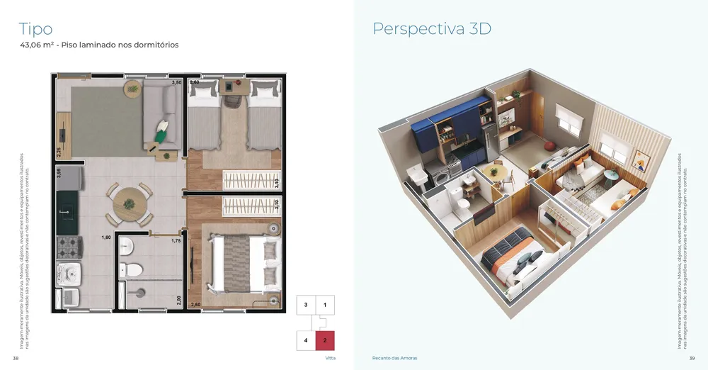 Apartamento, 2 quartos, 43 m² - Foto 6