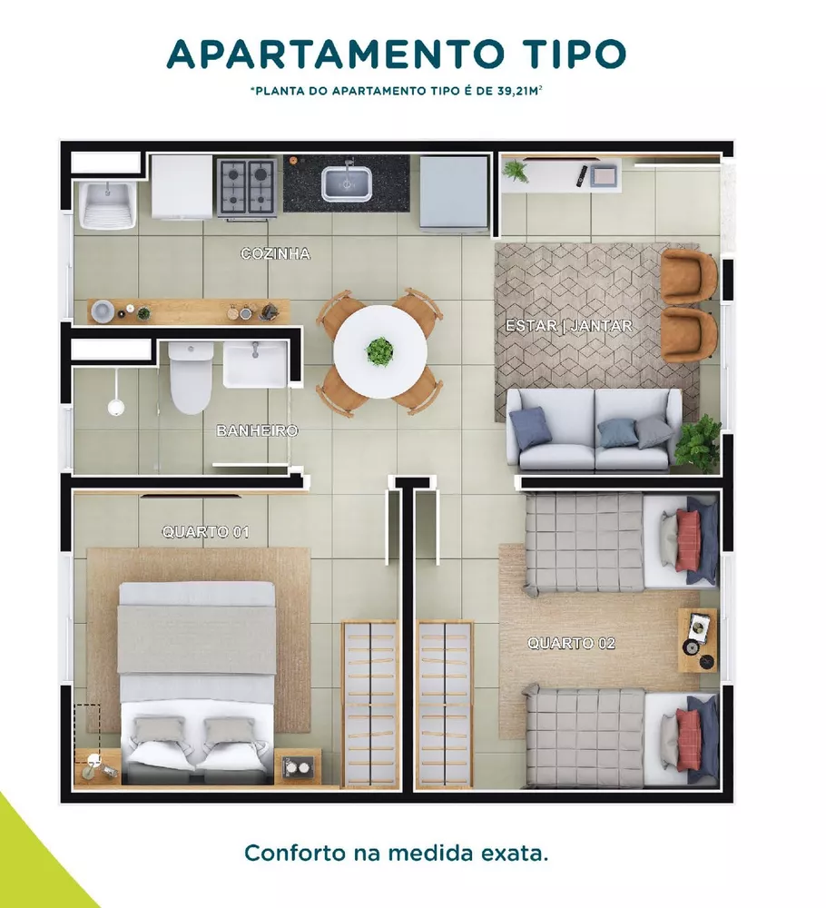 Apartamento, 2 quartos, 39 m² - Foto 4