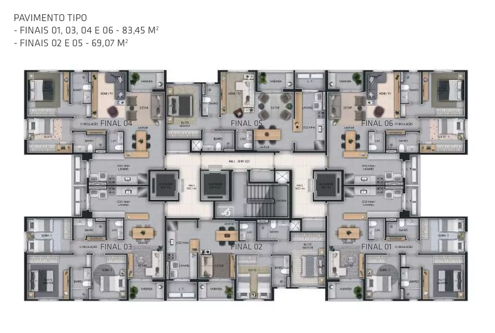 Apartamento, 3 quartos, 83 m² - Foto 2