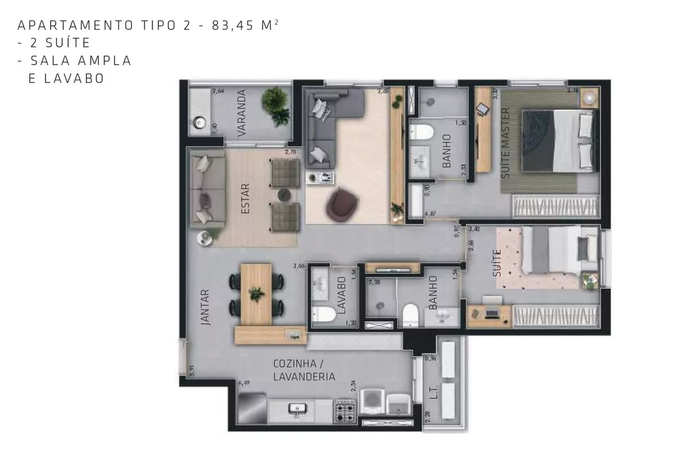 Apartamento, 3 quartos, 83 m² - Foto 3