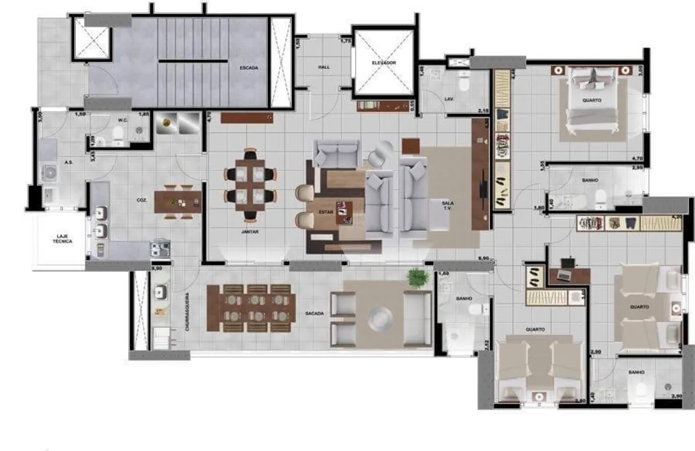 Apartamento, 3 quartos, 172 m² - Foto 12