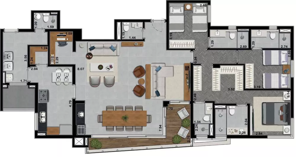 Apartamento, 4 quartos, 170 m² - Foto 4