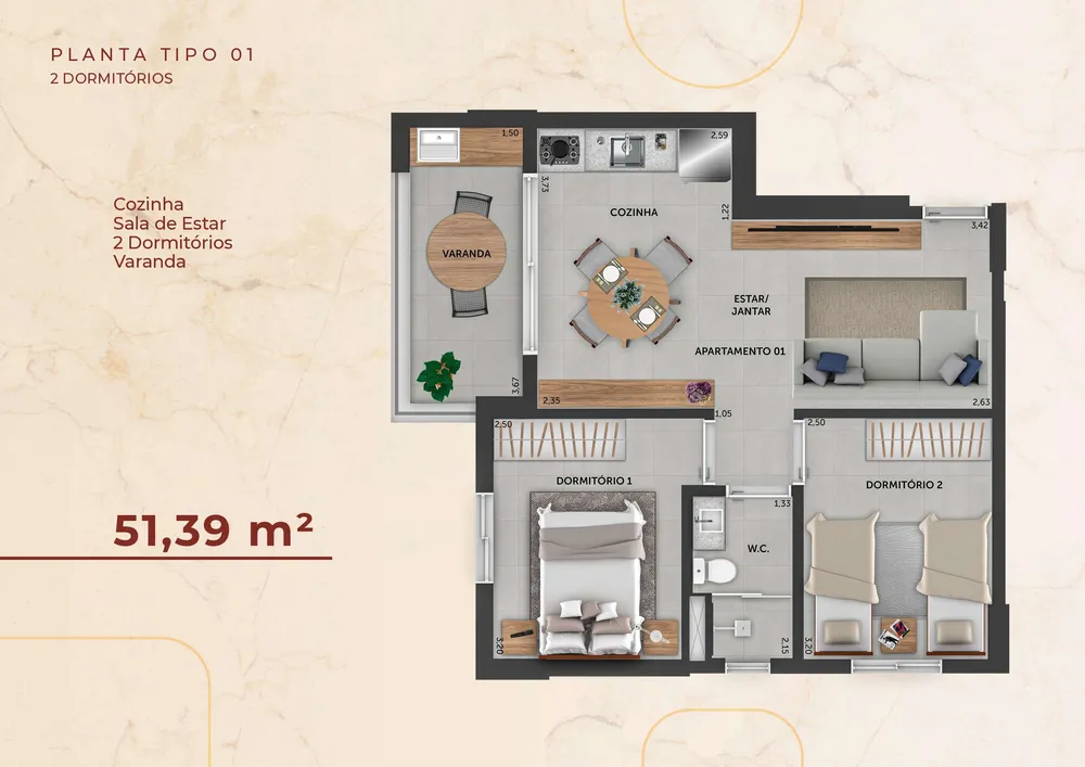Apartamento, 2 quartos, 51 m² - Foto 10