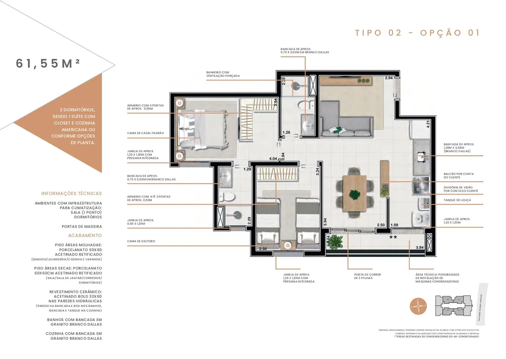 Apartamento, 2 quartos, 61 m² - Foto 4