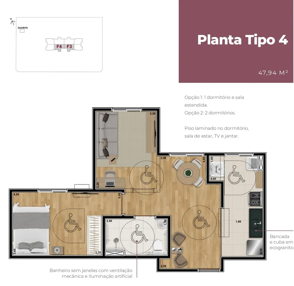 Apartamento, 2 quartos, 47 m² - Foto 9