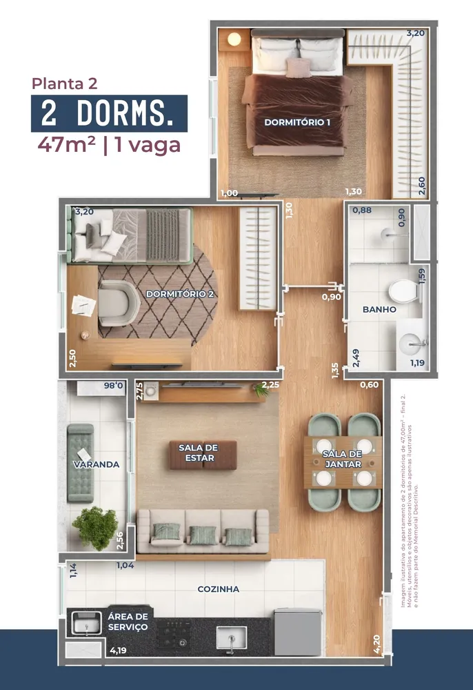 Apartamento, 2 quartos, 47 m² - Foto 11