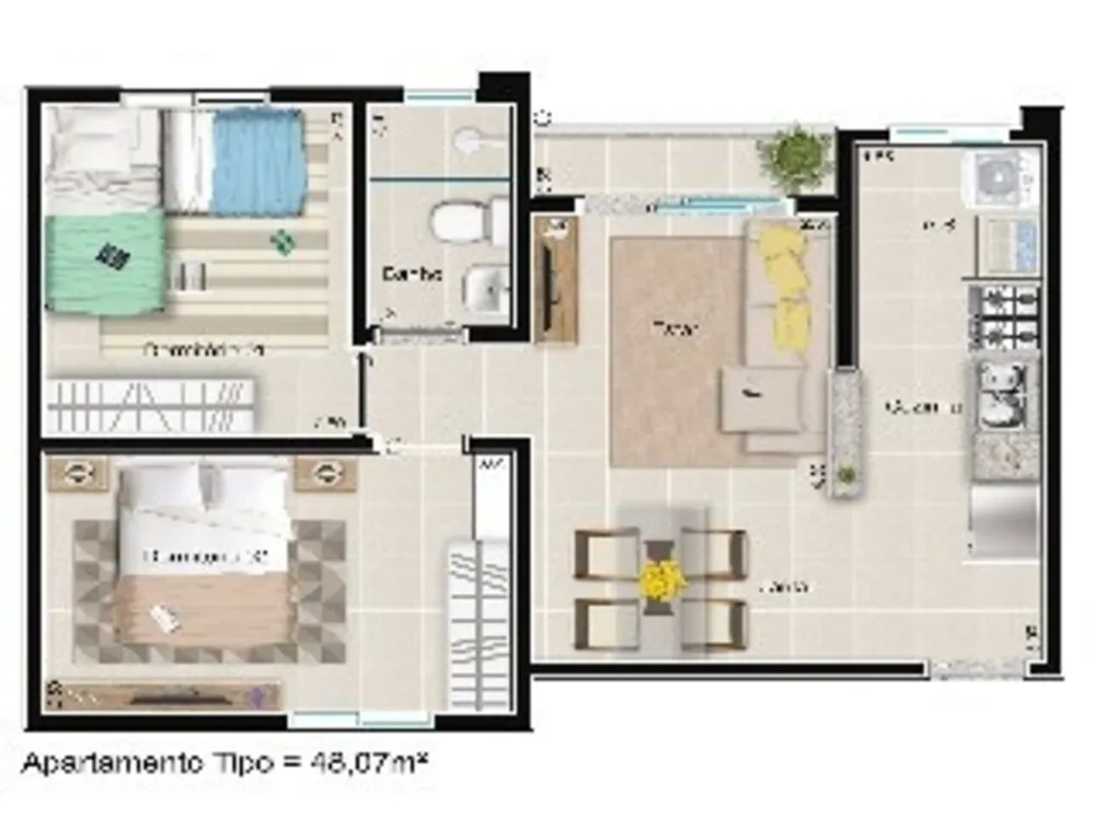 Apartamento, 2 quartos, 48 m² - Foto 16