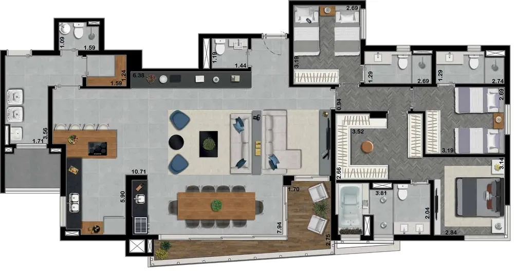 Apartamento, 4 quartos, 170 m² - Foto 2