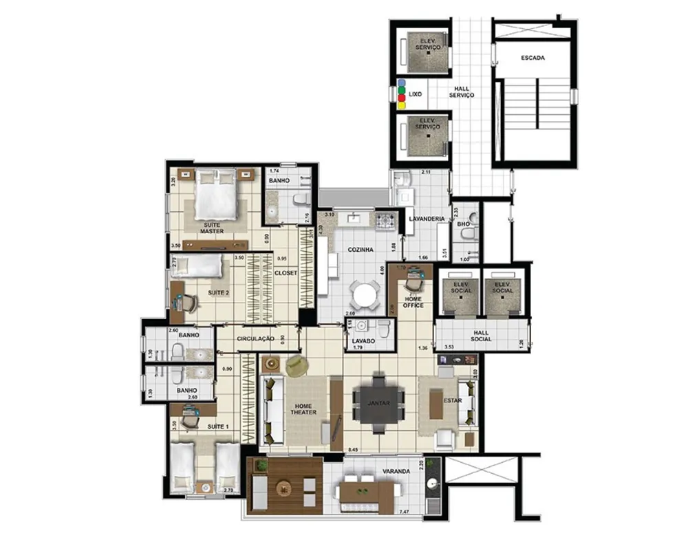 Apartamento, 4 quartos, 155 m² - Foto 3