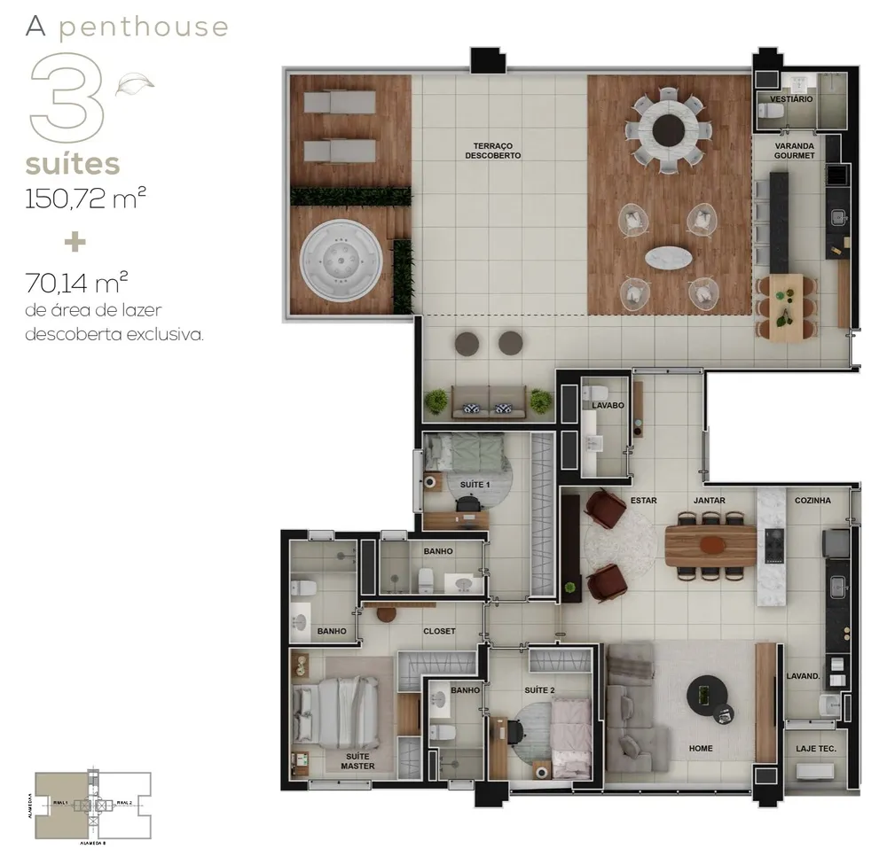 Cobertura, 3 quartos, 220 m² - Foto 12