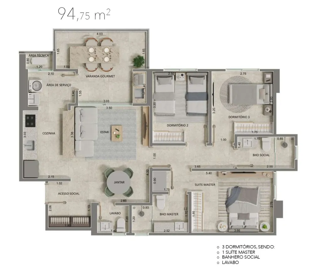 Apartamento, 3 quartos, 93 m² - Foto 11
