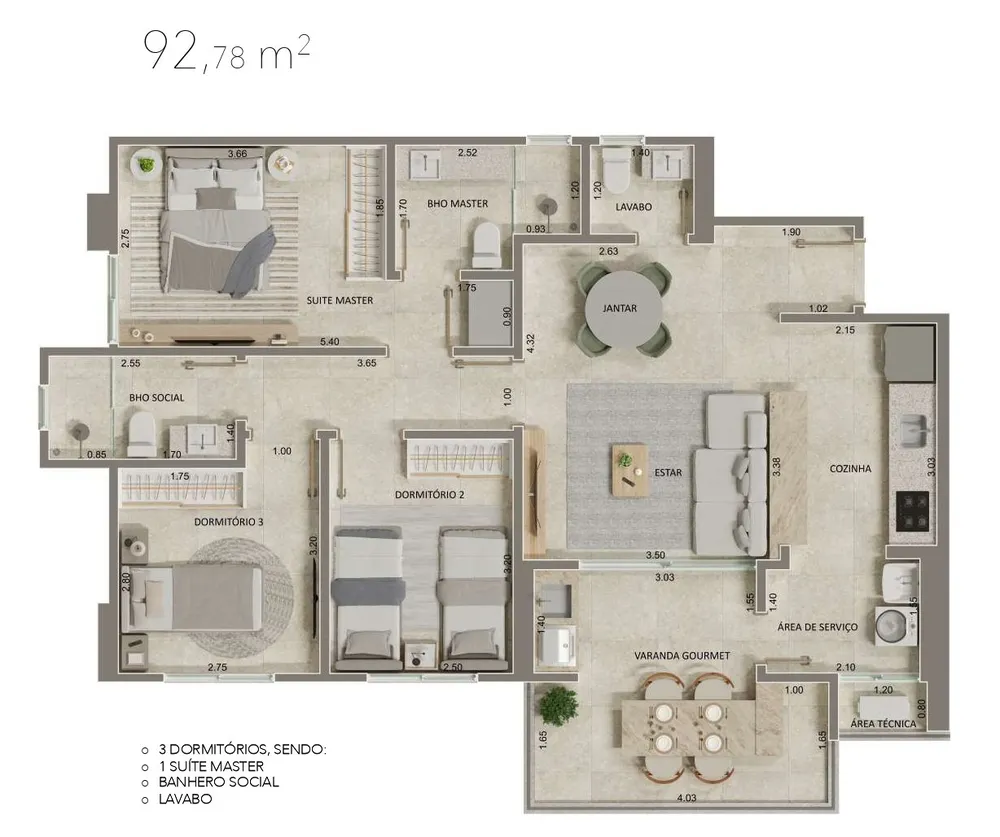 Apartamento, 3 quartos, 93 m² - Foto 14