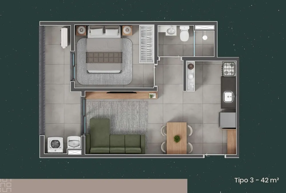 Apartamento, 1 quarto, 42 m² - Foto 1