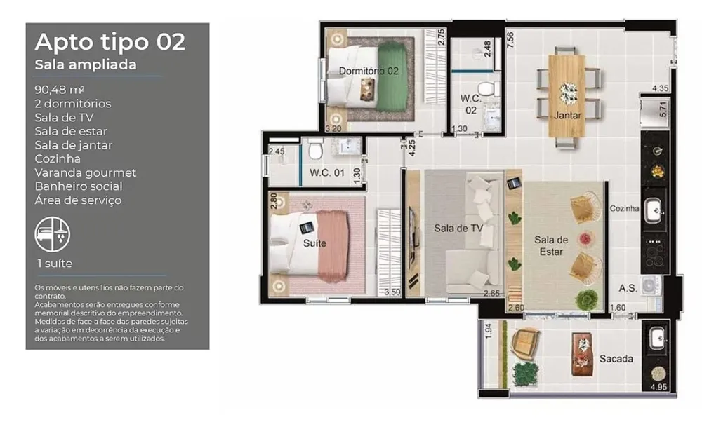 Apartamento, 3 quartos, 90 m² - Foto 8