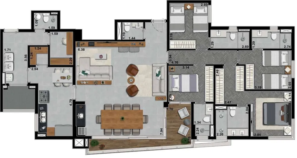 Apartamento, 4 quartos, 170 m² - Foto 6