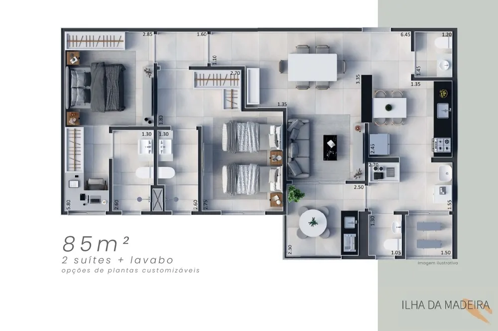 Apartamento, 2 quartos, 85 m² - Foto 2