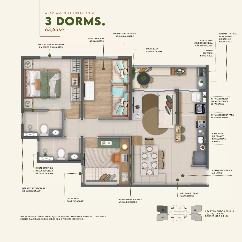 Apartamento, 3 quartos, 63 m² - Foto 10
