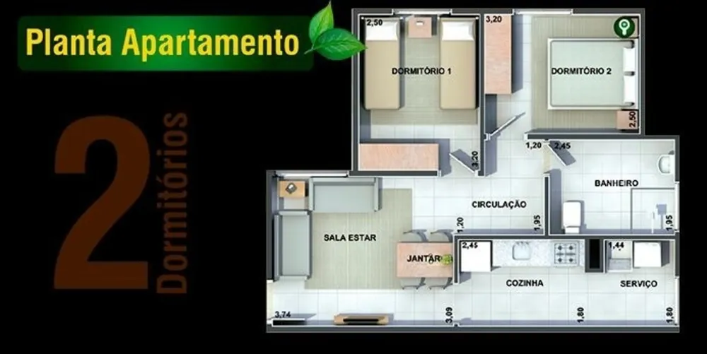 Apartamento, 2 quartos, 49 m² - Foto 8