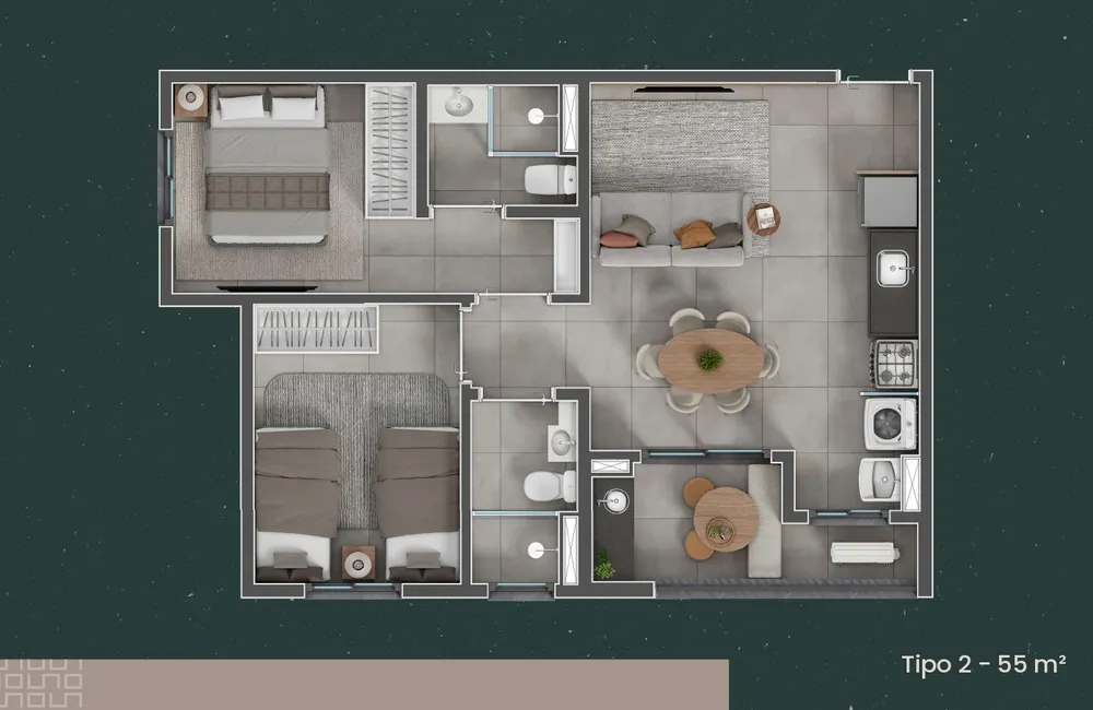 Apartamento, 2 quartos, 55 m² - Foto 4
