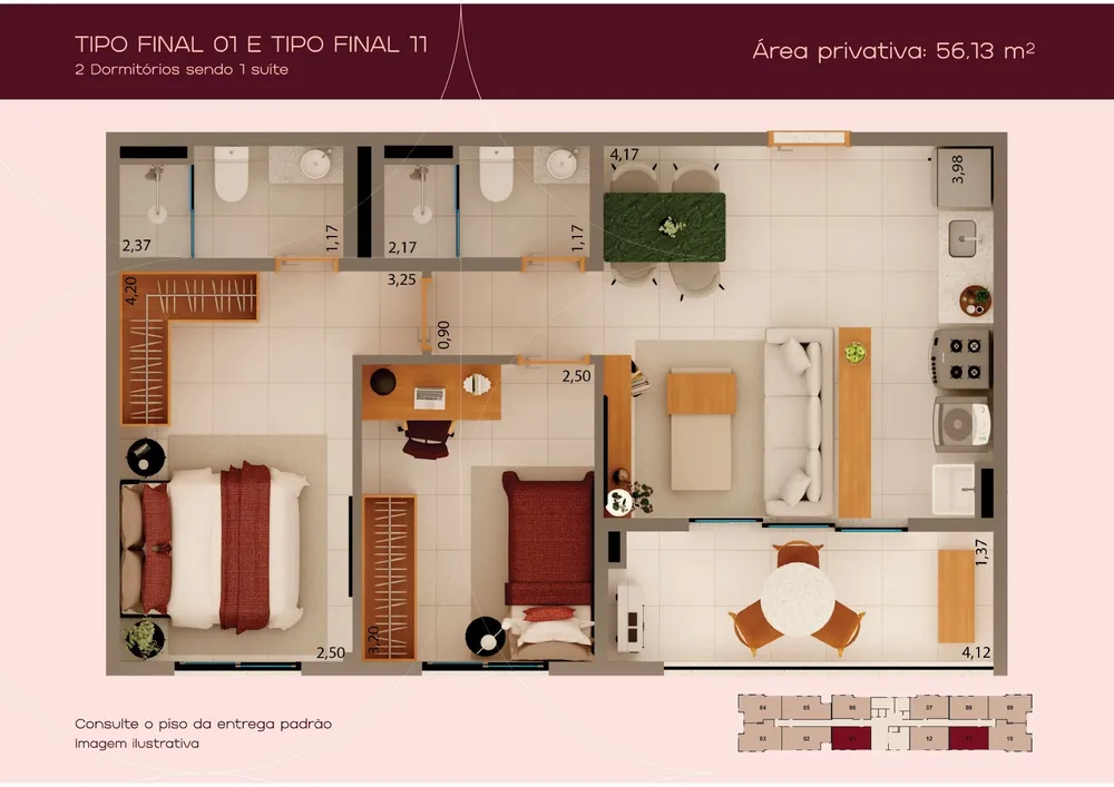 Apartamento, 2 quartos, 55 m² - Foto 1