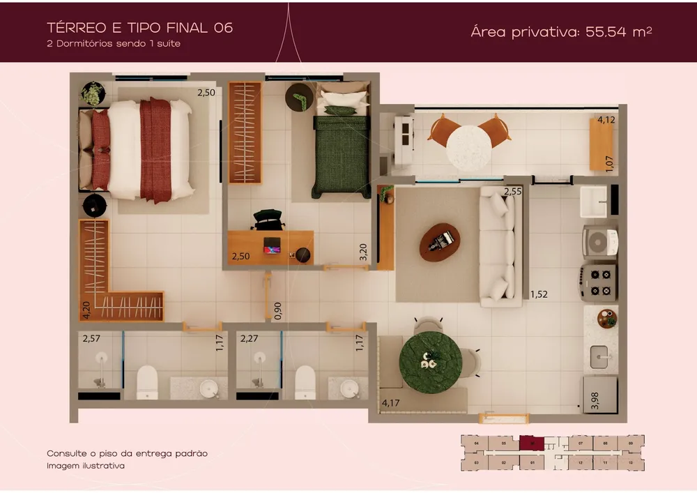 Apartamento, 2 quartos, 55 m² - Foto 13