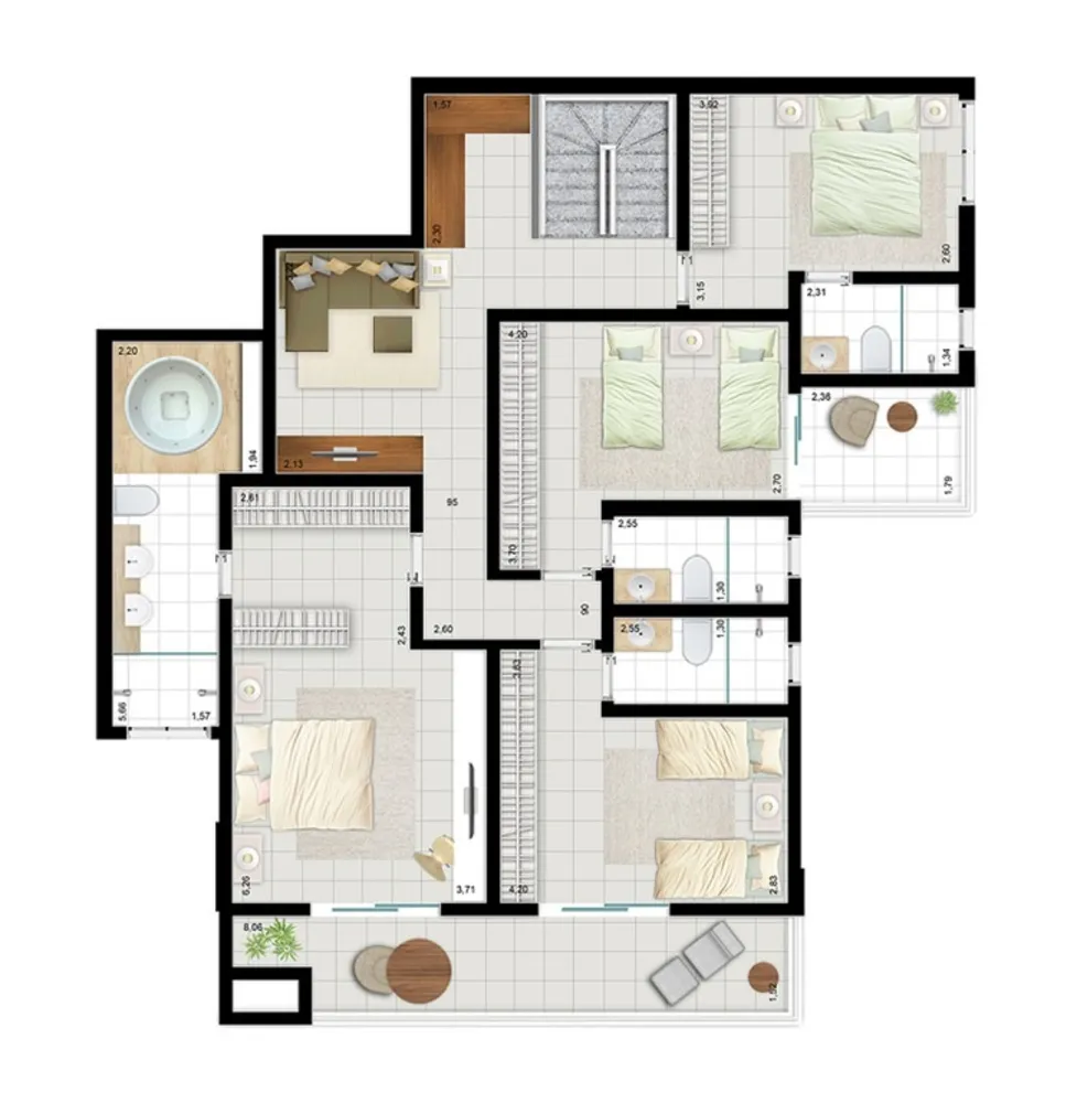 Cobertura, 4 quartos, 292 m² - Foto 14