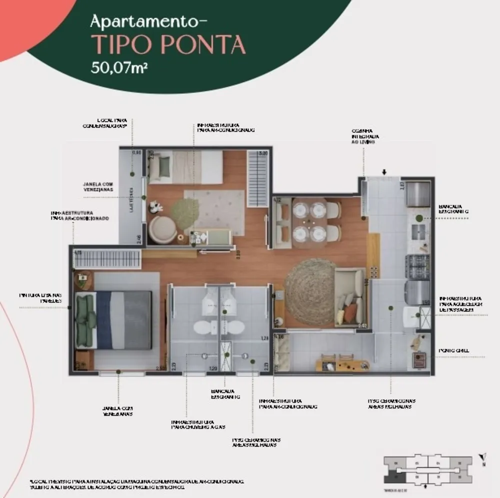 Apartamento, 2 quartos, 52 m² - Foto 8