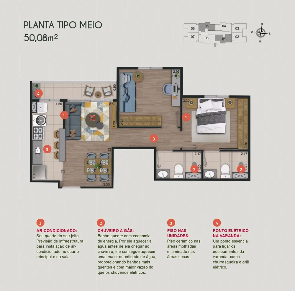 Apartamento, 2 quartos, 50 m² - Foto 1