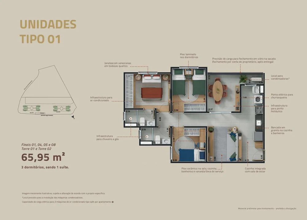 Apartamento, 3 quartos, 65 m² - Foto 8