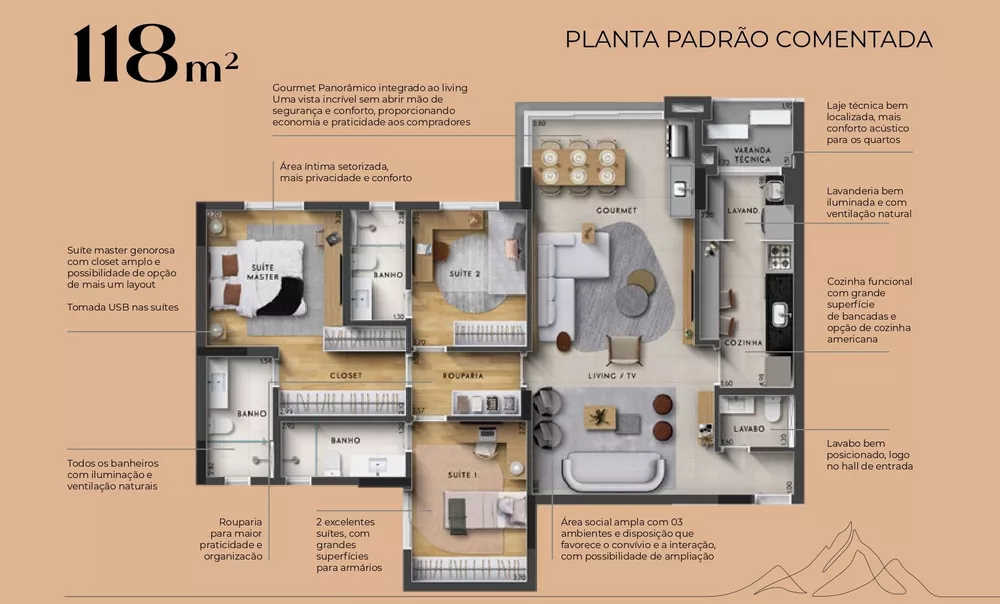 Apartamento, 3 quartos, 118 m² - Foto 1