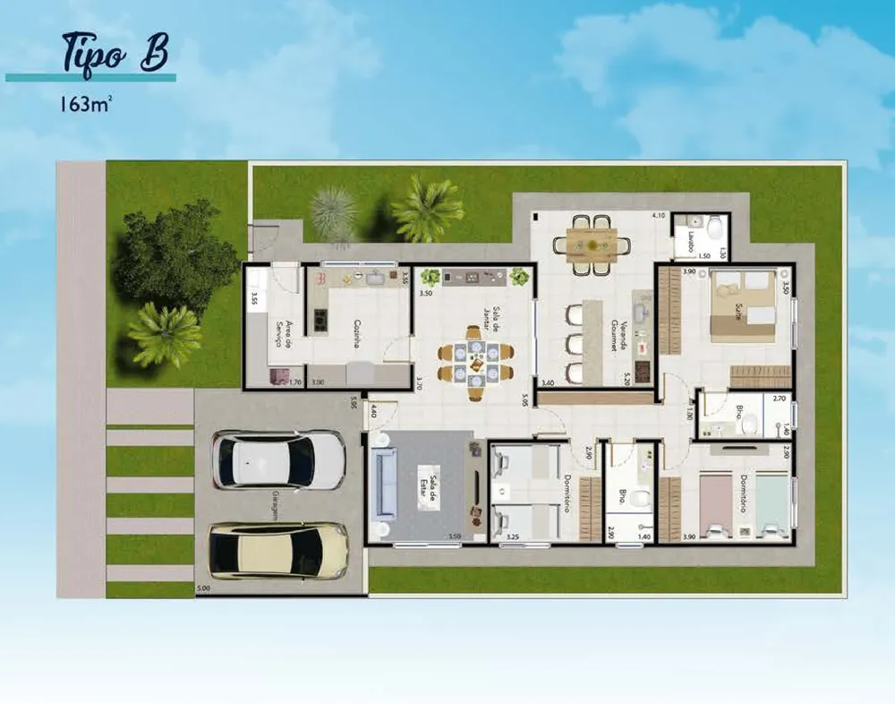 Casa, 3 quartos, 156 m² - Foto 2