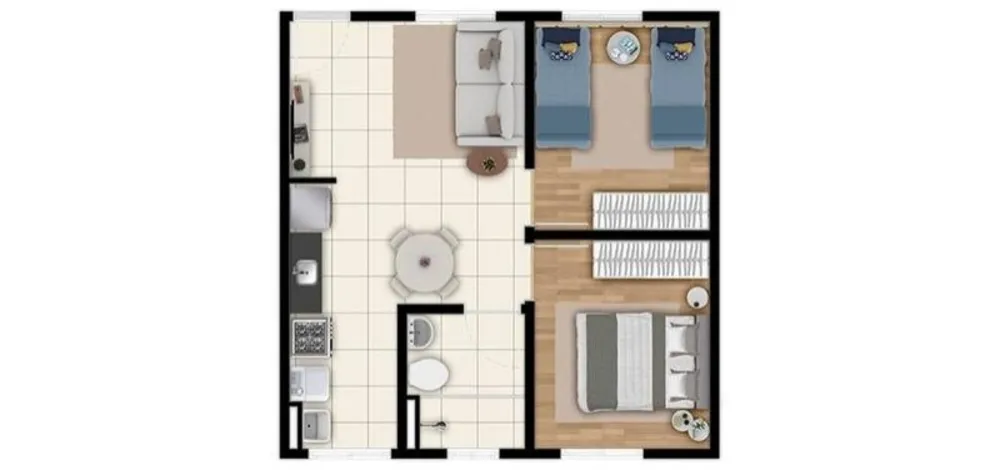 Apartamento, 2 quartos, 43 m² - Foto 1