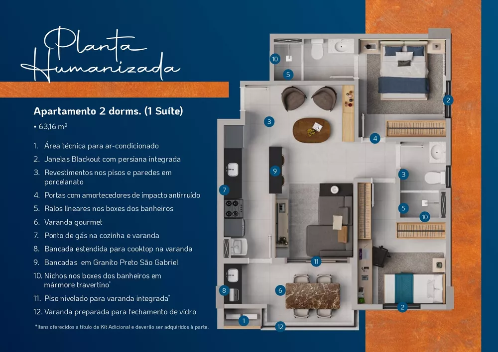 Apartamento, 2 quartos, 63 m² - Foto 1