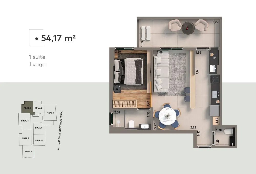 Apartamento, 1 quarto, 52 m² - Foto 12