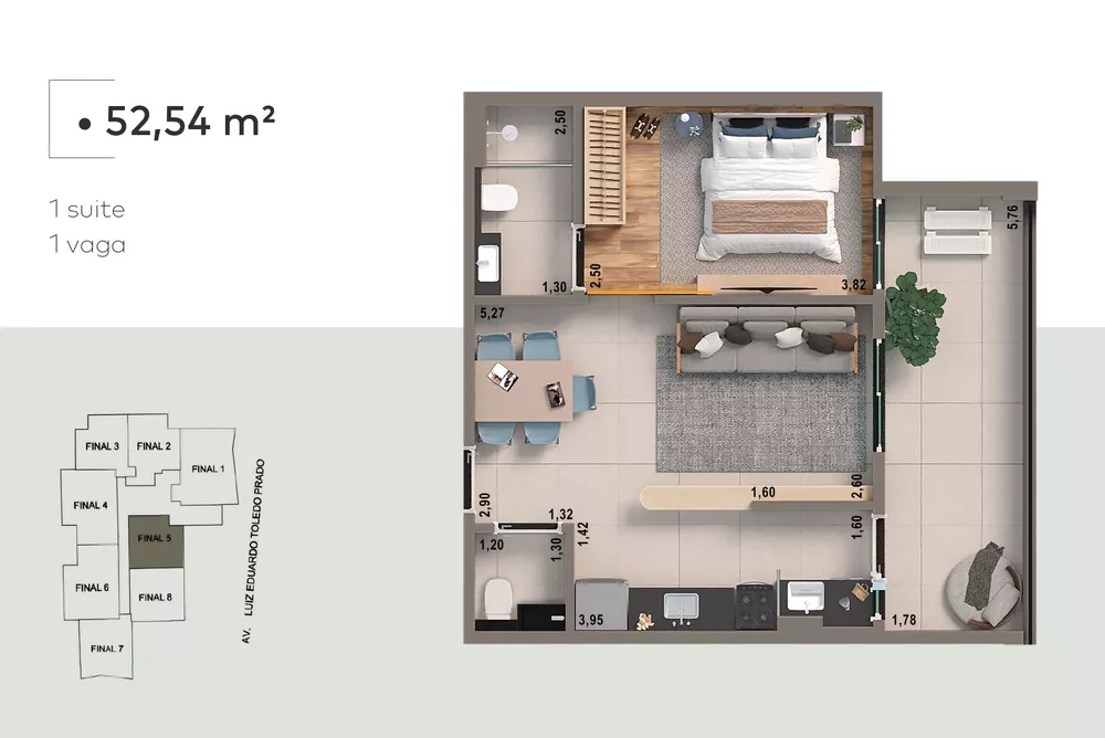 Apartamento, 1 quarto, 52 m² - Foto 4