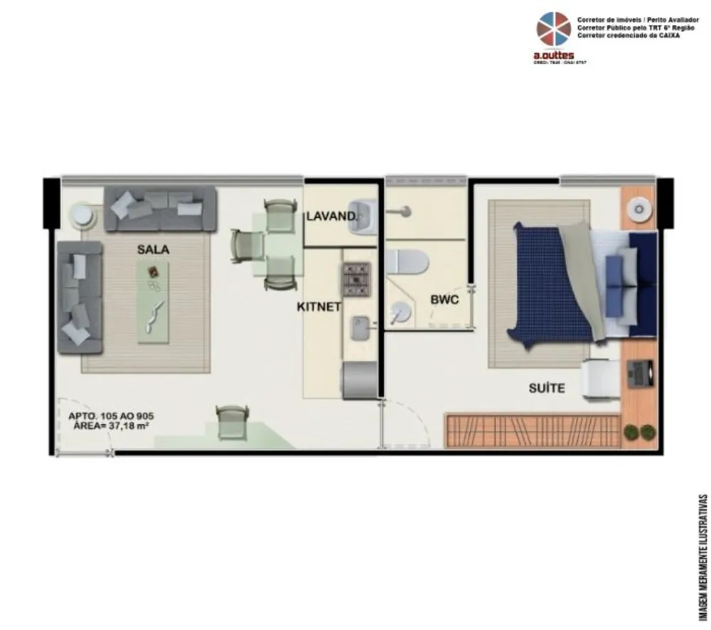 Apartamento, 1 quarto, 39 m² - Foto 7