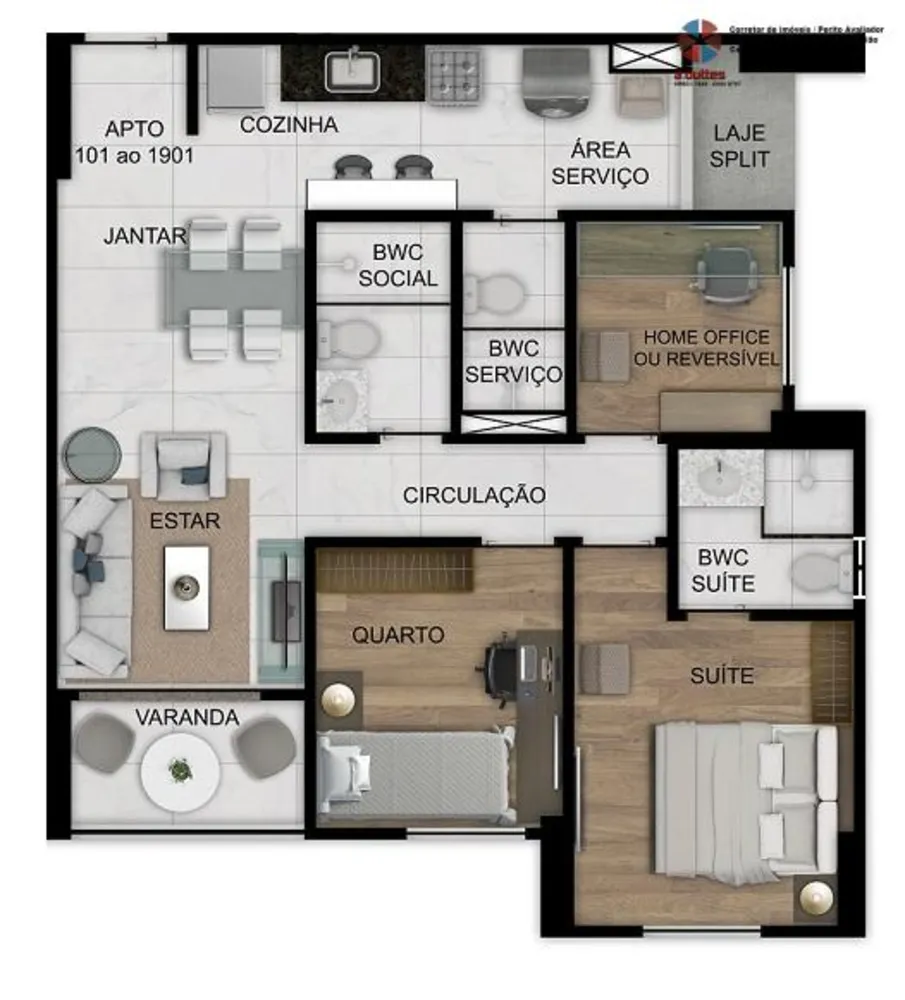 Apartamento, 3 quartos, 60 m² - Foto 5