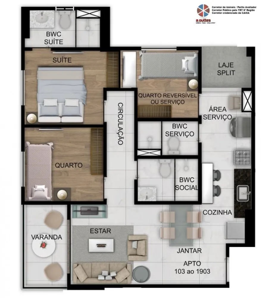 Apartamento, 3 quartos, 60 m² - Foto 8