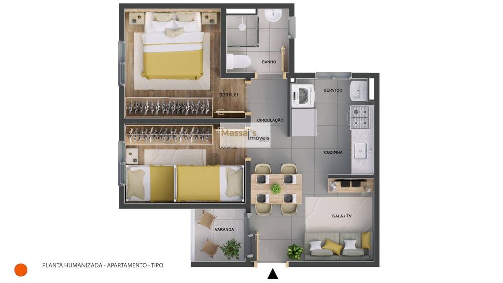 Apartamento à venda com 2 quartos, 41m² - Foto 2