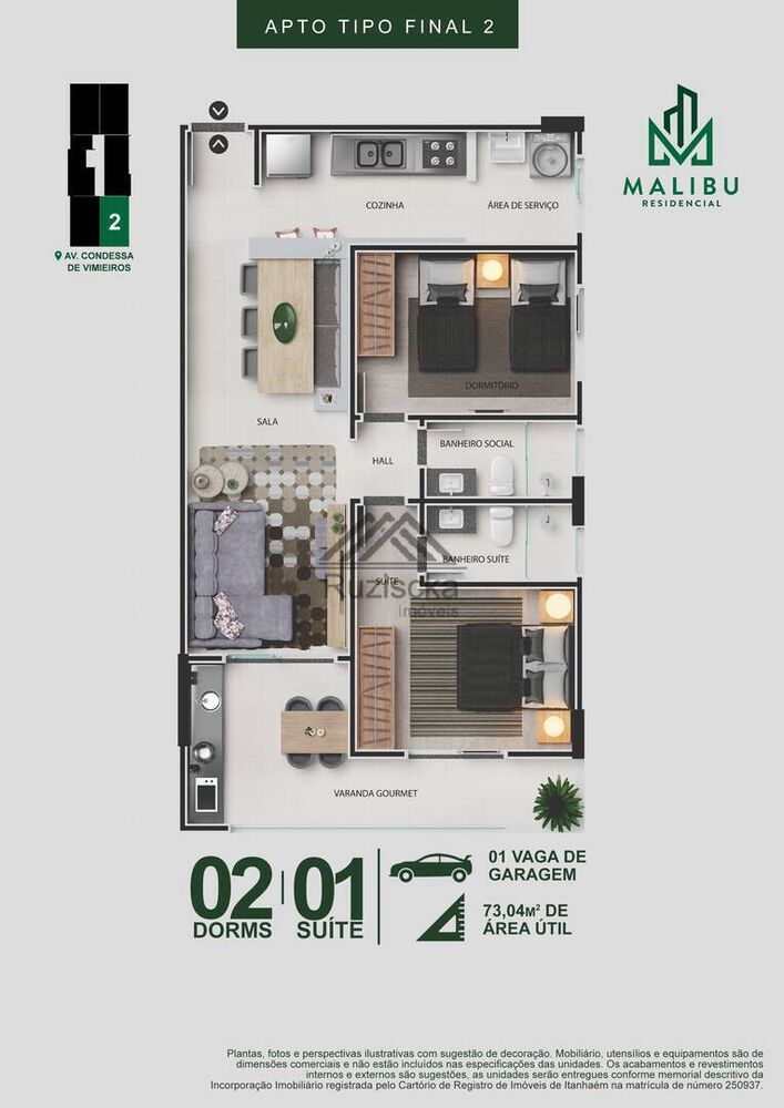 Apartamento, 2 quartos, 59 m² - Foto 3