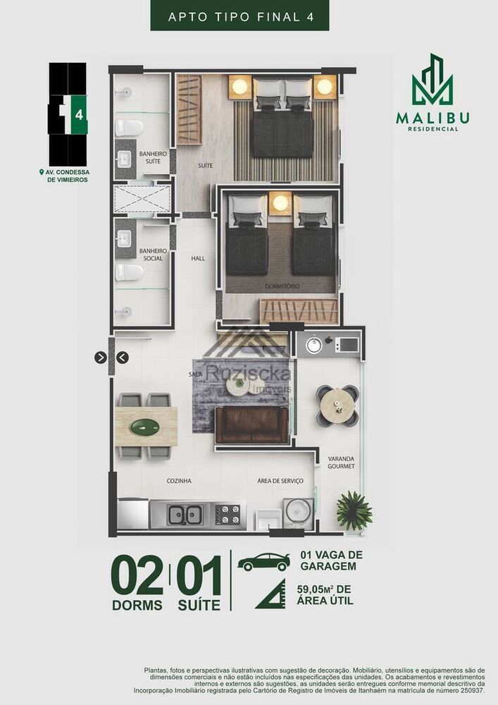 Apartamento, 2 quartos, 59 m² - Foto 7