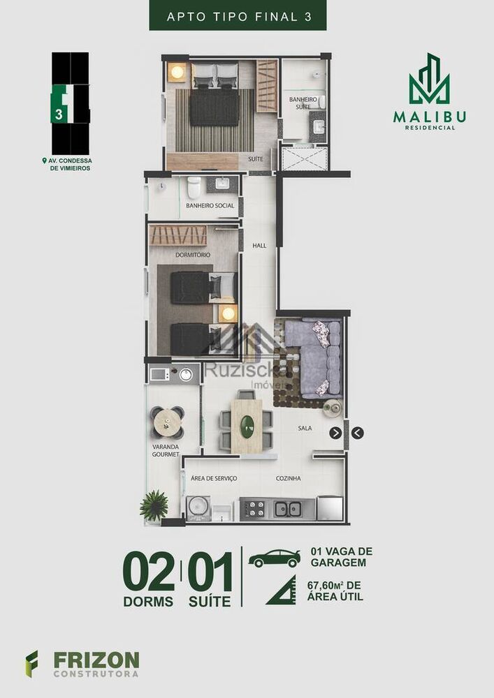 Apartamento, 2 quartos, 59 m² - Foto 9